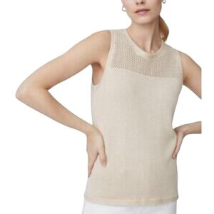 J. Mclaughlin Catalina Cloth Knit Tank Top or Sweater Vest in Cream Beige Neutra
